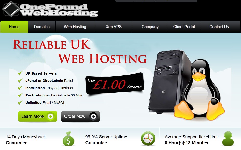 onepoundwebhosting-512m内存/XEN/40g/硬盘/300g流量/英国/月付4.4£-国外主机测评