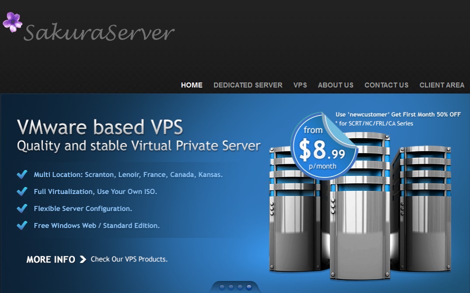 sakuraserver vmware vps/4.49美元/月/1g内存/50g SSD/G口-国外主机测评