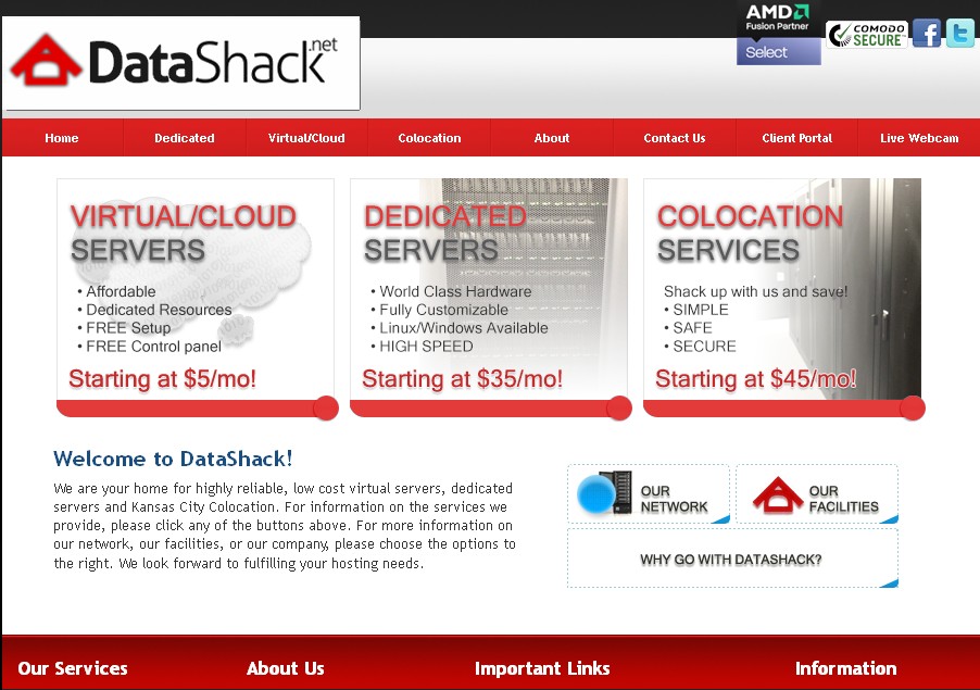 便宜服务器推荐：datashack 35美元服务器，G口,免费DA