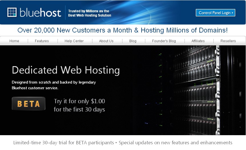 bluehost 屌爆了：bluehost出服务器了，1美元首月