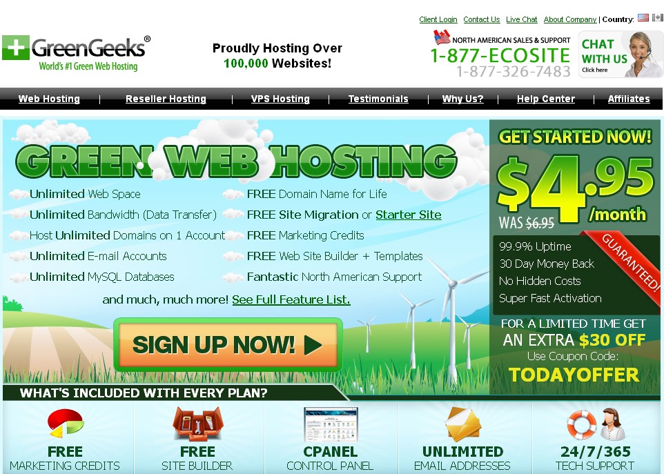 greengeeks greengeeks促销优惠30美元，仅限今天