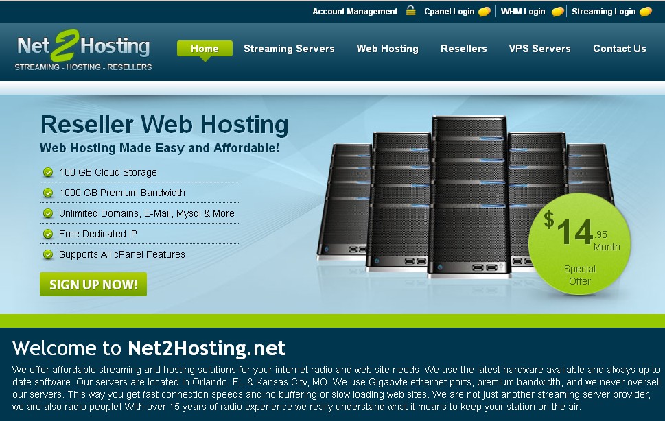 net2hosting net2hosting 9.95美元/年付虚拟主机