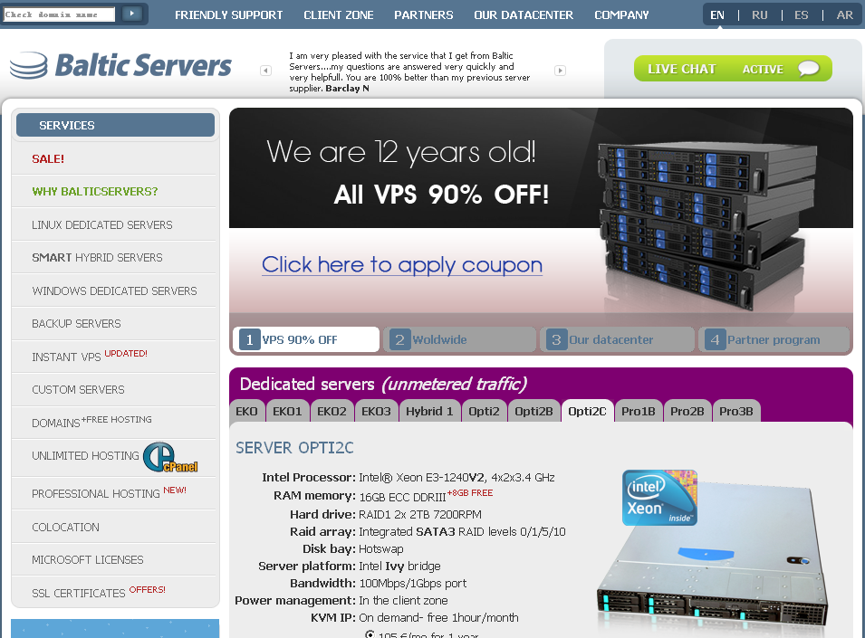 balticservers balticservers-VPS-1折-100M不限量（碉堡了）