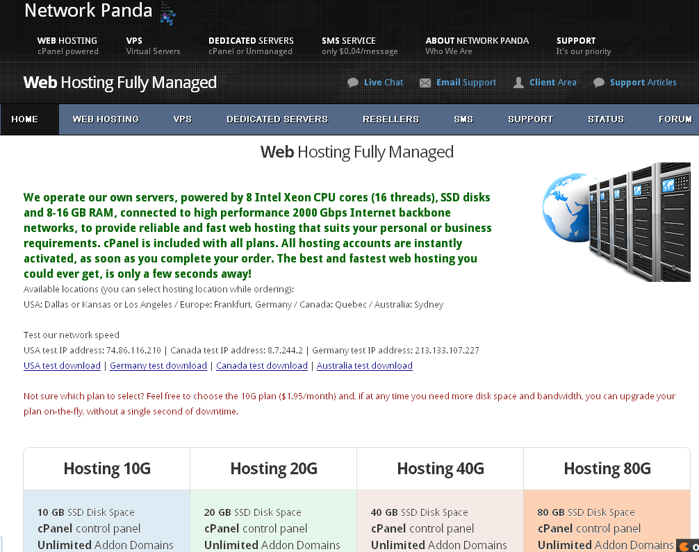networkpanda networkpanda-12美元/年虚拟主机/SSD硬盘/cpanel/不限建站