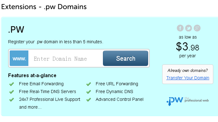 pw namecheap-.pw 3.98美元