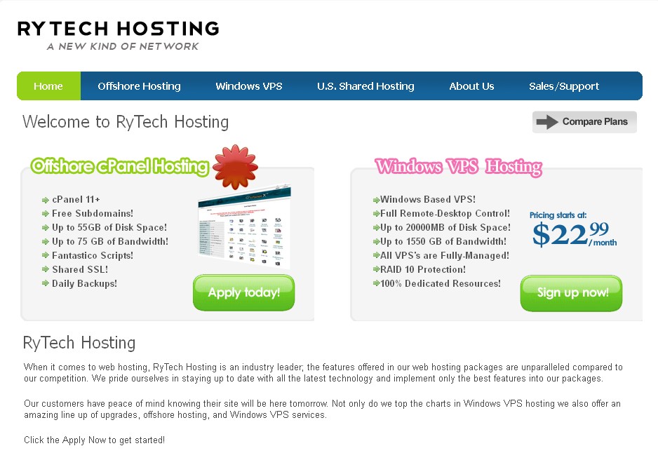 矿工/PT推荐:rytechhosting-15$/Windows/1G不限量/1.5g内存/85g硬盘/-国外主机测评