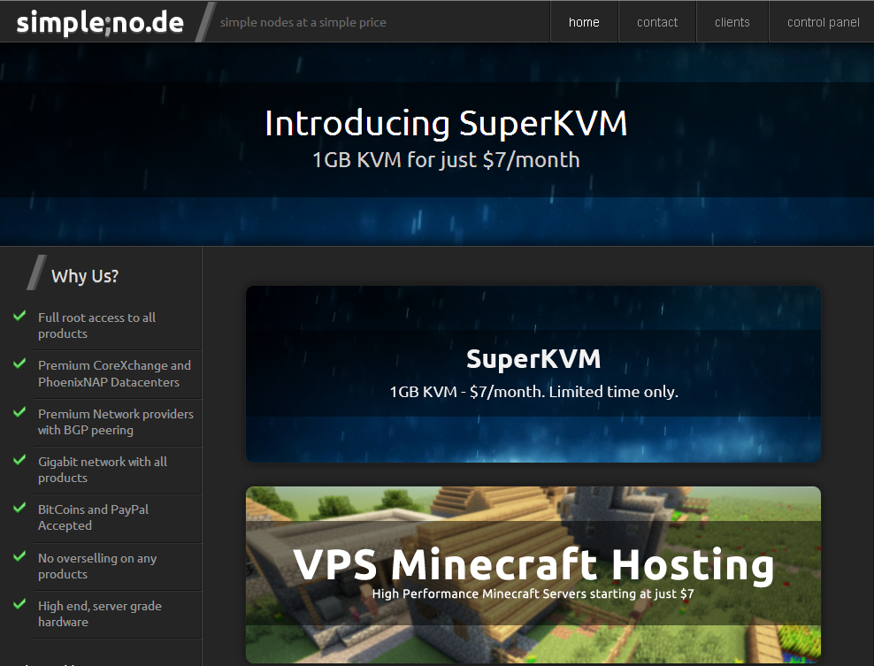 SimpleNode-1G内存KVM月付7美元-国外主机测评