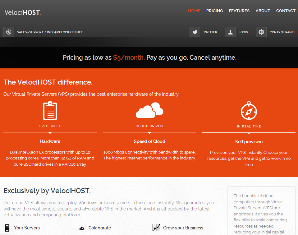 velocihost-512m KVM/10g SSD/1T流量/G口/月付7美元-国外主机测评