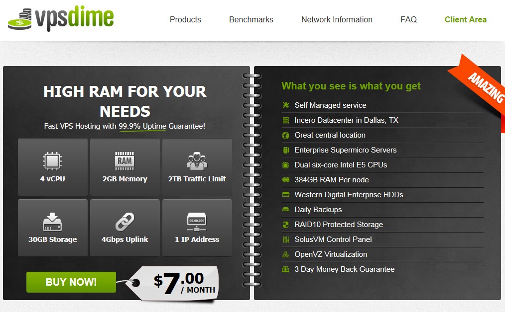 vpsdime-7美元/6g内存/4核/30g硬盘/2T流量/4G端口-国外主机测评