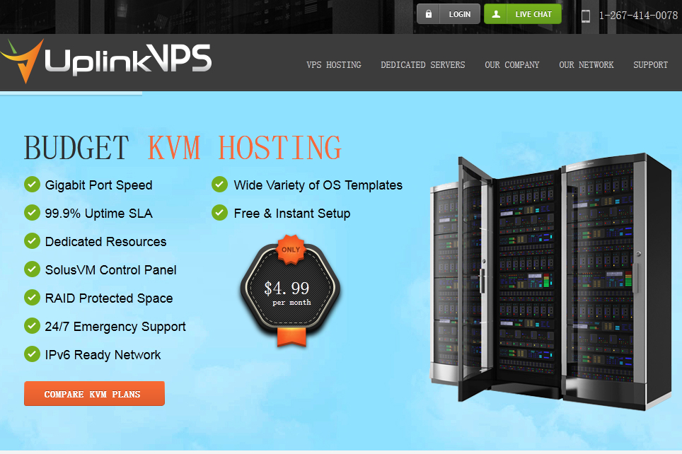 uplinkvps-3.74$/kvm/256m内存/20g硬盘/1T流量-国外主机测评