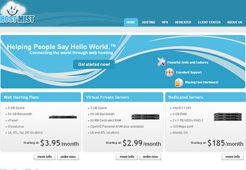 hostmist 推荐:hostmist-$35年付/Kvm/256M内存/10g硬盘/300g流量