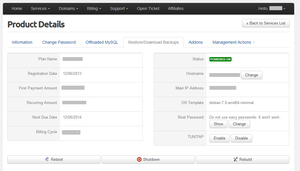 vpsdime_panel vpsdime-$7/6g内存/50gSSD/2T流量/G口/洛杉矶/一键备份