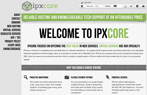ipxcore-$2.39/KVM/192m内存/10g硬盘/300g流量/圣迭戈/新泽西-国外主机测评