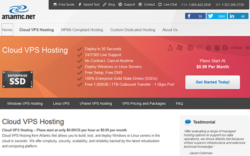 atlantic-$0.99/KVM/256m内存/10Gssd/1T流量/G口/3数据中心-国外主机测评