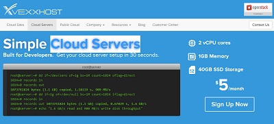 vexxhost-4T流量/40gSSD/2CPU/1g内存/5美元/openstack云-国外主机测评