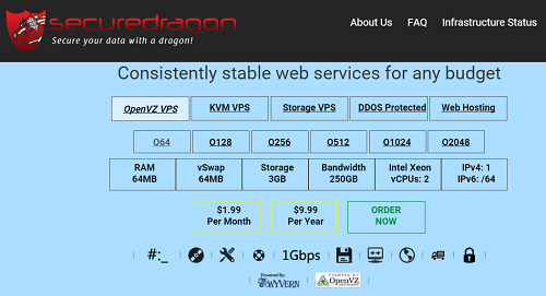 #ddos保护：securedragon-$25年付/1g内存/25g硬盘/1T流量/G口-国外主机测评