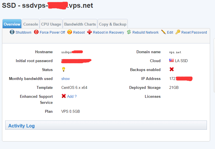 vps.net洛杉矶SSDVPS测评及后台使用简单介绍