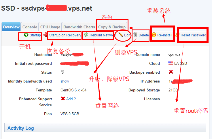 4 vps.net洛杉矶SSDVPS测评及后台使用简单介绍