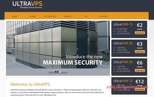 ultravps.eu-新上QN洛杉矶/KVM/512m内存/1.68欧元/15g硬盘/500g流量