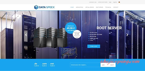 dataspeex-0.99欧元/1g内存/50g硬盘/不限流量/1000M端口/德国-国外主机测评