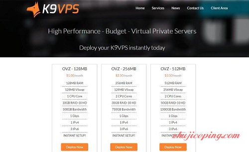 k9vps-年付5.94美元/128M内存/10g硬盘/500g流量/洛杉矶-国外主机测评