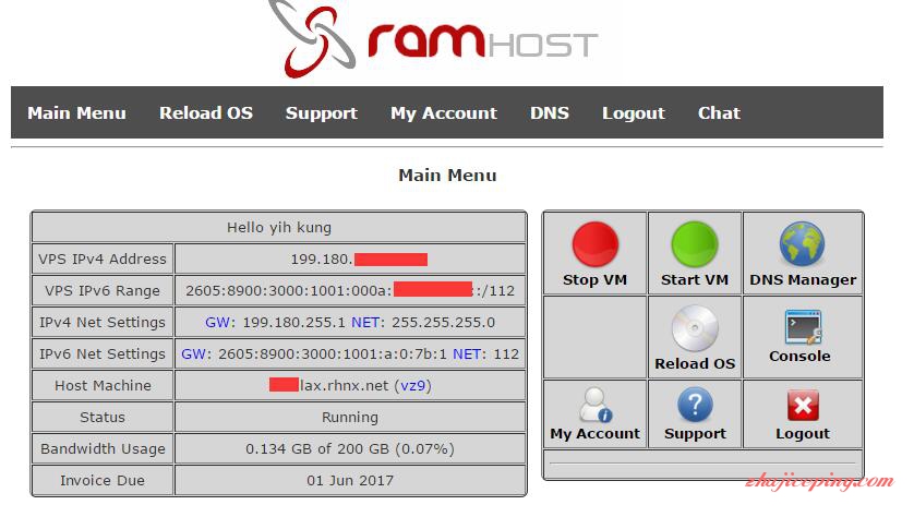 ramhost.us之洛杉矶quadranet机房KVM虚拟VPS简单测评-国外主机测评