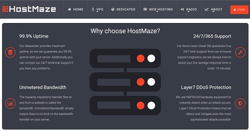 hostmaze-$14年付/128M内存/10g硬盘/1G端口/不限流量/ddos保护-国外主机测评