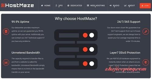 hostmaze-$4.99/5g内存/无版权VPS/高防护vps/不限流量VPS-国外主机测评