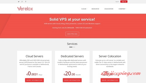verelox-2.29欧/VPS/自定义ISO/Windows/不限流量/KVM/免费DDoS保护-国外主机测评