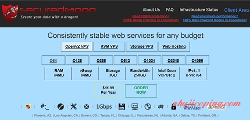 securedragon-4.99美元/VPS/KVM/512m内存/10gSSD/500g流量/自定义ISO-国外主机测评