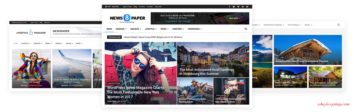 grids-image wordpress主题推荐（1）：newspaper，1个通杀40个，上百种组合，万能建站主题