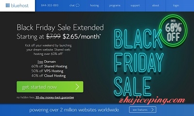 #CyberMonday# bluehost - 5折/100%真云VPS/openstack/不限流量-国外主机测评