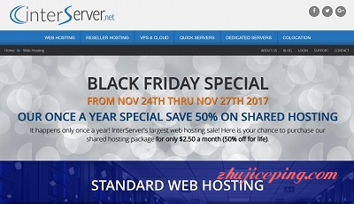 #blackfriday# interserver - $1.99注册com/$2.5每月cpanel不限建站主机-国外主机测评