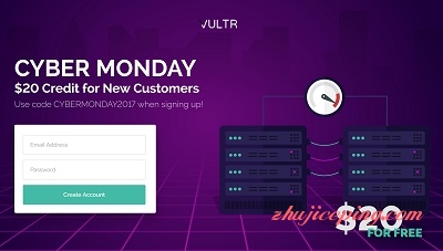 #CyberMonday# VULTR – 免费送20美元，CyberMonday，仅限24小时，可支付宝
