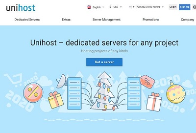 unihost：乌克兰\俄罗斯\荷兰等7个国家不限流量独立服务器，100M~1Gbps带宽-国外主机测评