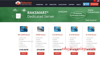 raksmart：大流量服务器，线路：CN2/大陆优化/国际BGP