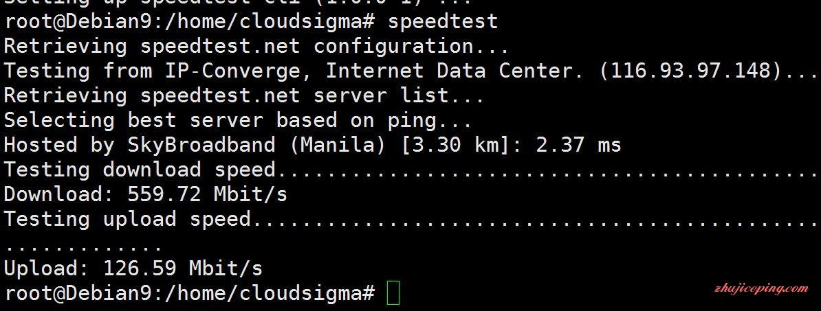 csm7 cloudsigma菲律宾VPS简单测评，三网速度都不错！