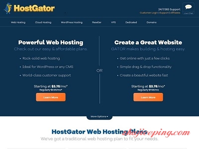 hostgator：cpanel虚拟主机，4折促销，适合中小网站