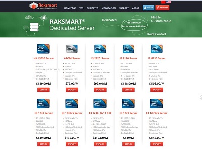 raksmart：多款高配独服低至399元/月，配大SSD，CN2网络，不限流量