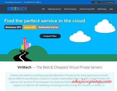 VPS补货：virmach – $8.75/年/256M内存/KVM虚拟/11个机房|支付宝
