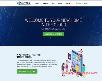 skysilk:云主机,$1/月,不限流量,洛杉矶/纽约-国外主机测评