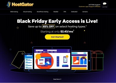 #黑5#+#CyberMonday#  hostgator： 2折，虚拟主机\VPS\服务器-国外主机测评