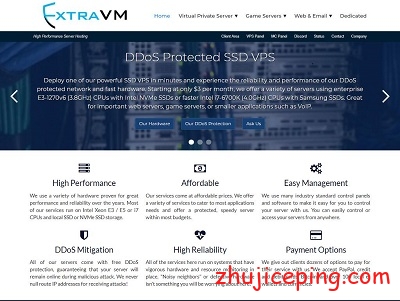 extravm：$3.5/月，KVM系列，新加坡无限高防VPS，OVH机房