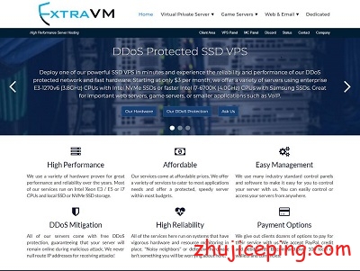 extravm：https://www.zhujiceping.com/wp-content/themes/begin/img/blank.5/月，KVM系列，新加坡无限高防VPS，OVH机房