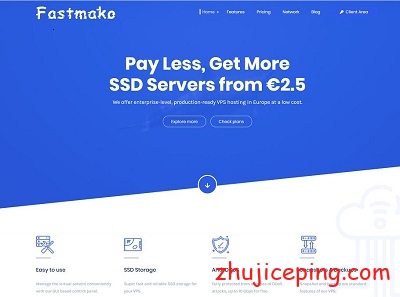 fastmako：荷兰不限流量VPS，月付5欧元，KVM/1G内存/20gSSD-国外主机测评