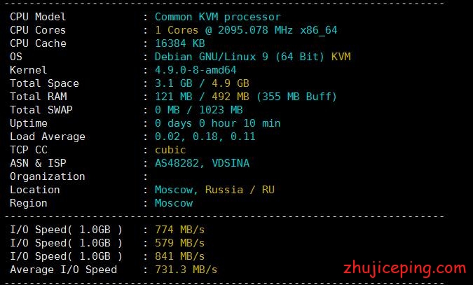 vdsina2 vdsina：按天计费(0.2元/天)+不限流量的俄罗斯VPS，送上测评数据