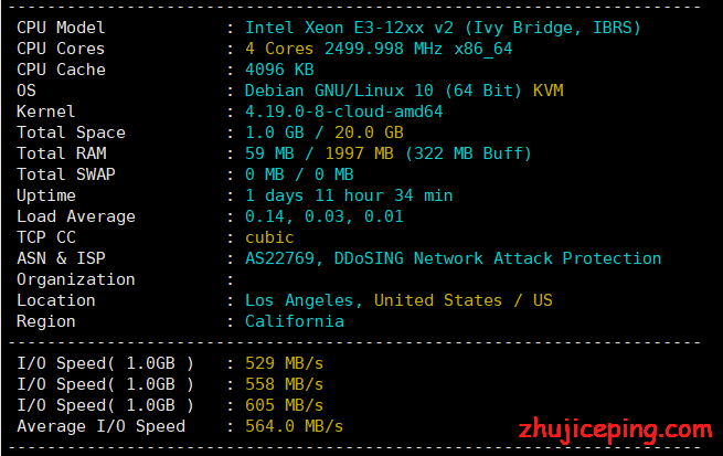 pyclouds：(美国洛杉矶) cn2 gia vps，36元/月，512M内存/1核/10gSSD/500g流量，额外流量每T-80元/月