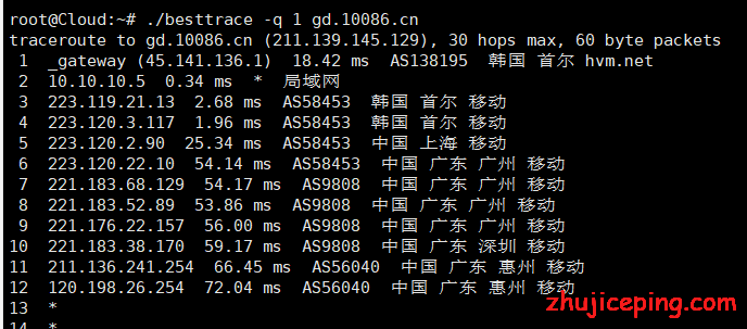 hykr7 hostyun：韩国cn2 VPS，低至17元/月，三网都直连，KVM/512M内存/1核/10gSSD/512G流量，附上韩国CN2测评数据