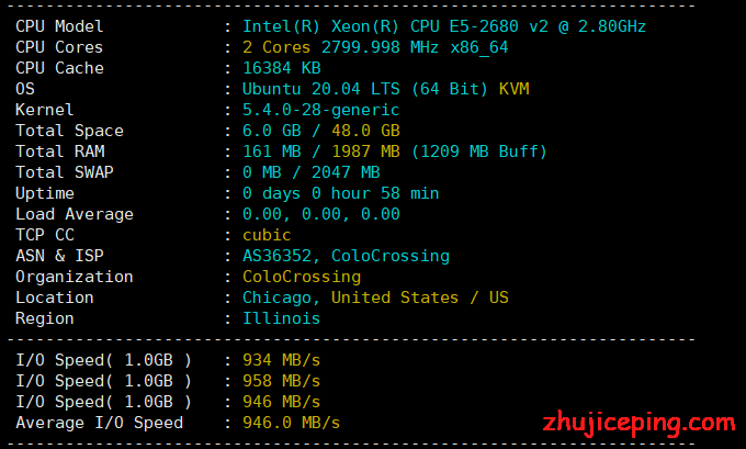 简单测评racknerd的芝加哥机房（colocrossing）的VPS-国外主机测评