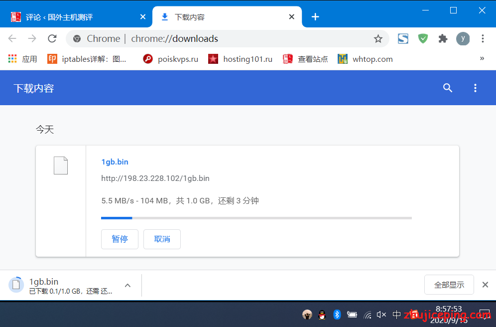 ca19 简单测评racknerd的芝加哥机房（colocrossing）的VPS
